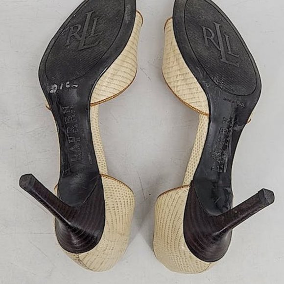Ralph Lauren Womens Tessa Lizard 8 1/2 B Heels - Picture 4 of 4